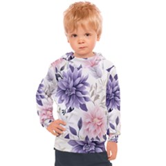 Flowers Pattern Floral Kids  Hooded Pullover by Grandong