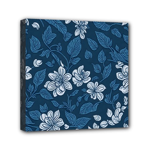 Pattern Flowers Design Nature Mini Canvas 6  X 6  (stretched) by Grandong