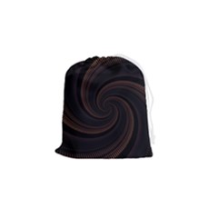 Wave Curves Abstract Art Backdrop Drawstring Pouch (small) by Grandong