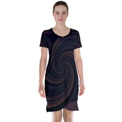 Wave Curves Abstract Art Backdrop Short Sleeve Nightdress by Grandong