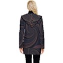 Wave Curves Abstract Art Backdrop Button Up Hooded Coat  View2