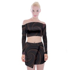 Wave Curves Abstract Art Backdrop Off Shoulder Top With Mini Skirt Set by Grandong