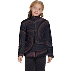 Wave Curves Abstract Art Backdrop Kids  Puffer Bubble Jacket Coat by Grandong