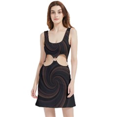 Wave Curves Abstract Art Backdrop Velour Cutout Dress by Grandong