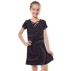 Wave Curves Abstract Art Backdrop Kids  Cross Web Dress by Grandong