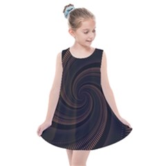 Wave Curves Abstract Art Backdrop Kids  Summer Dress by Grandong