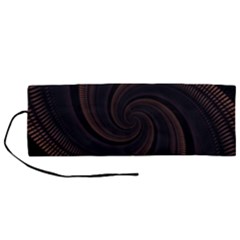 Wave Curves Abstract Art Backdrop Roll Up Canvas Pencil Holder (m) by Grandong