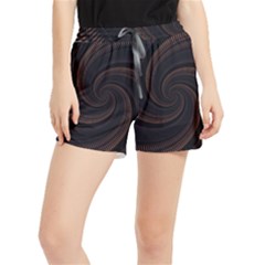 Wave Curves Abstract Art Backdrop Women s Runner Shorts by Grandong