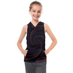 Wave Curves Abstract Art Backdrop Kids  Sleeveless Hoodie