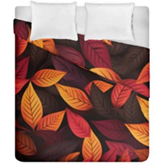 Leaves Autumn Duvet Cover Double Side (california King Size) by Grandong