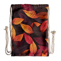 Leaves Autumn Drawstring Bag (large) by Grandong