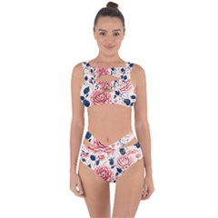 Flowers Pattern Plant Bandaged Up Bikini Set  by Grandong