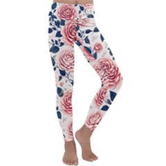 Flowers Pattern Plant Kids  Lightweight Velour Classic Yoga Leggings by Grandong