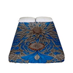 Flower Mandala Pattern Fitted Sheet (full/ Double Size)