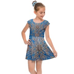 Flower Mandala Pattern Kids  Cap Sleeve Dress by Grandong