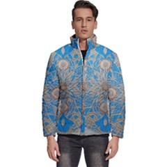 Flower Mandala Pattern Men s Puffer Bubble Jacket Coat by Grandong