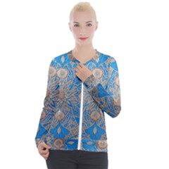 Flower Mandala Pattern Casual Zip Up Jacket by Grandong