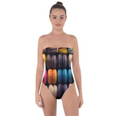 Macaroon Sweet Treat Tie Back One Piece Swimsuit by Grandong