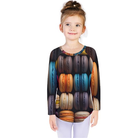 Macaroon Sweet Treat Kids  Long Sleeve Tee by Grandong