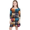 Macaroon Sweet Treat Kids  Quarter Sleeve Skater Dress View1