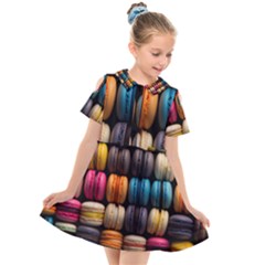 Macaroon Sweet Treat Kids  Short Sleeve Shirt Dress by Grandong