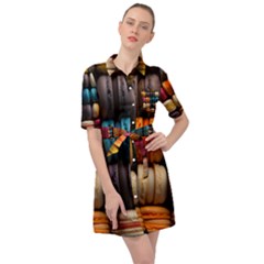 Macaroon Sweet Treat Belted Shirt Dress by Grandong