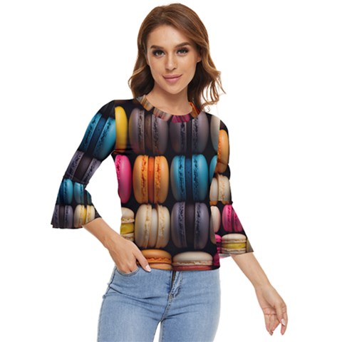 Macaroon Sweet Treat Bell Sleeve Top by Grandong