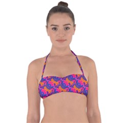 Purple Design Scrapbooking Blue Tie Back Bikini Top by Grandong