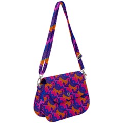 Purple Design Scrapbooking Blue Saddle Handbag by Grandong