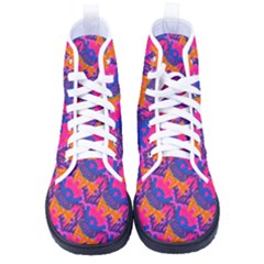 Purple Design Scrapbooking Blue Kid s High-top Canvas Sneakers by Grandong