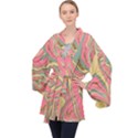 Pattern Glitter Pastel Layer Long Sleeve Velvet Kimono  View1