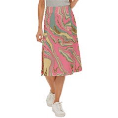 Pattern Glitter Pastel Layer Midi Panel Skirt by Grandong