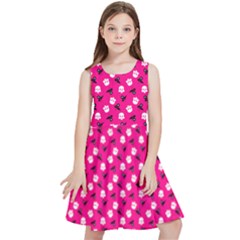 Cute Skulls Custom Color Kids  Skater Dress by idjy