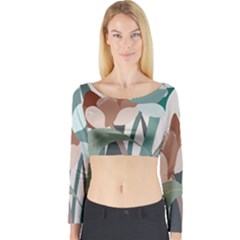 Flowers Plants Leaves Foliage Long Sleeve Crop Top by pakminggu