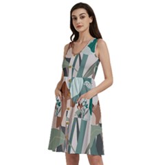 Flowers Plants Leaves Foliage Sleeveless Dress With Pocket by pakminggu