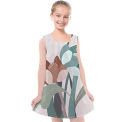 Flowers Plants Leaves Foliage Kids  Cross Back Dress by pakminggu