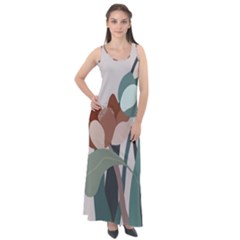 Flowers Plants Leaves Foliage Sleeveless Velour Maxi Dress by pakminggu