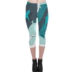 Ocean Turtle Shark Sea Life Sea Capri Leggings  by pakminggu