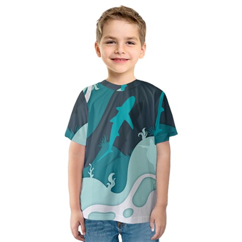 Ocean Turtle Shark Sea Life Sea Kids  Sport Mesh Tee by pakminggu