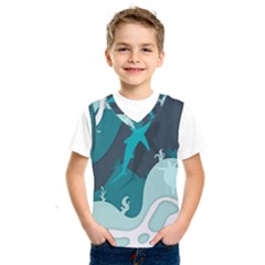 Ocean Turtle Shark Sea Life Sea Kids  Basketball Tank Top by pakminggu