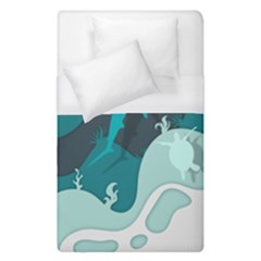 Ocean Turtle Shark Sea Life Sea Duvet Cover (single Size) by pakminggu