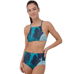 Ocean Turtle Shark Sea Life Sea Halter Tankini Set by pakminggu