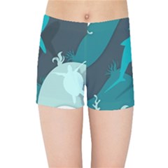 Ocean Turtle Shark Sea Life Sea Kids  Sports Shorts by pakminggu