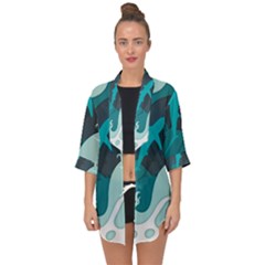 Ocean Turtle Shark Sea Life Sea Open Front Chiffon Kimono by pakminggu