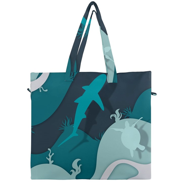 Ocean Turtle Shark Sea Life Sea Canvas Travel Bag