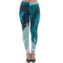 Ocean Turtle Shark Sea Life Sea Lightweight Velour Leggings by pakminggu