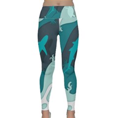 Ocean Turtle Shark Sea Life Sea Lightweight Velour Classic Yoga Leggings by pakminggu