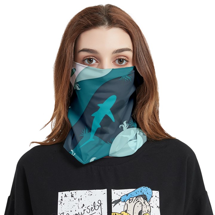 Ocean Turtle Shark Sea Life Sea Face Covering Bandana (Two Sides)