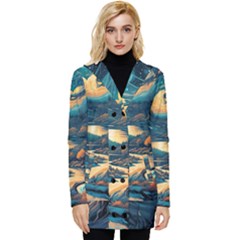 Forest River Night Evening Moon Button Up Hooded Coat  by pakminggu