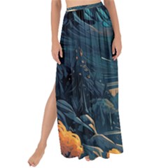 Forest River Night Evening Moon Maxi Chiffon Tie-up Sarong by pakminggu